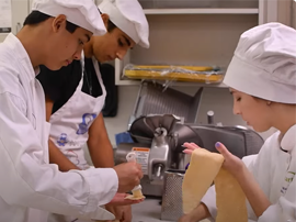  Culinary Arts students preparing food